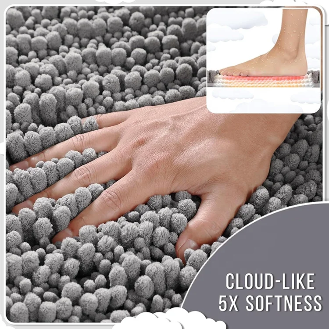 Absorbent Chenille Bath Mat – Non-Slip