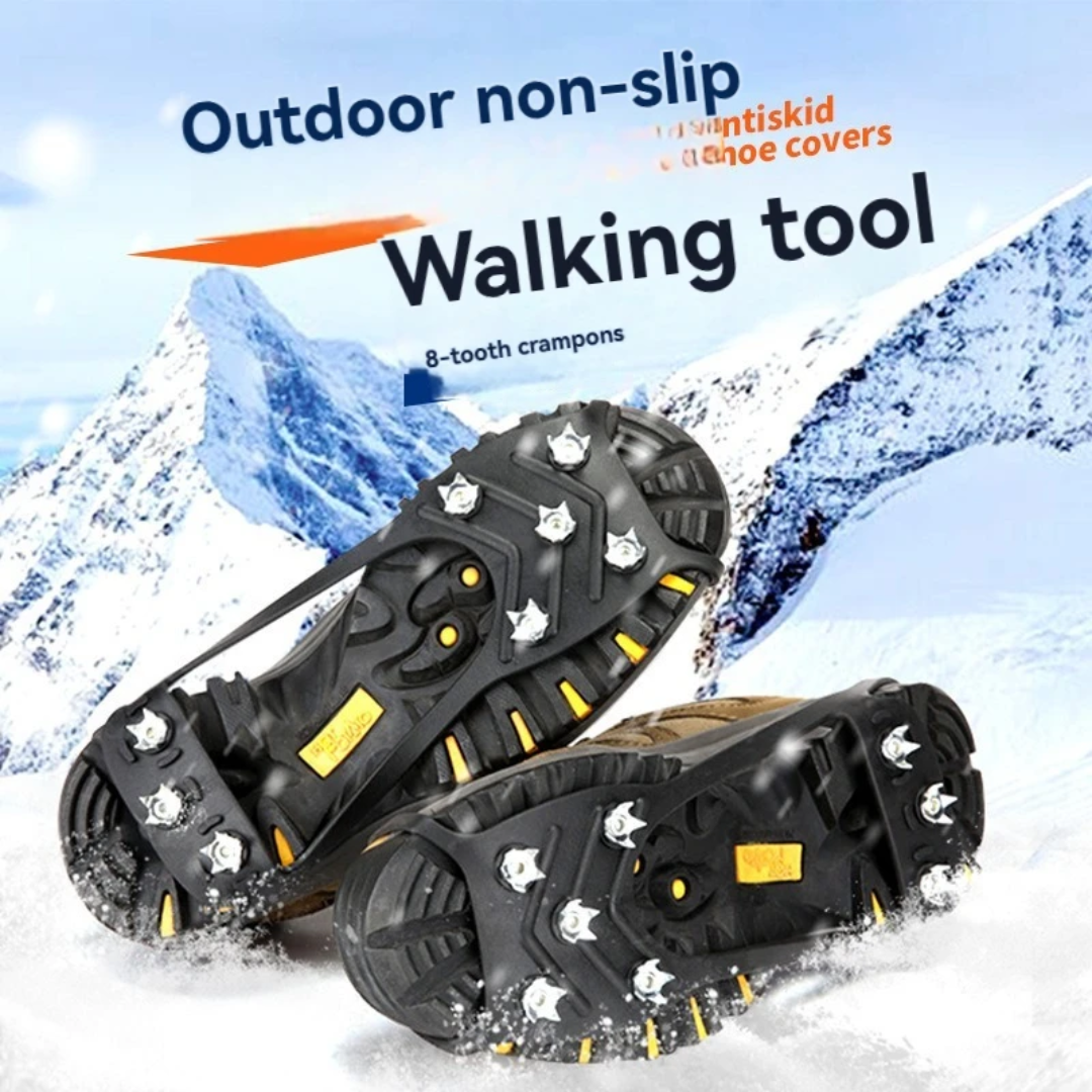 Anti-Slip Winter Shoe Covers with 8-Steel Studs – Pair of 2-Pieces
