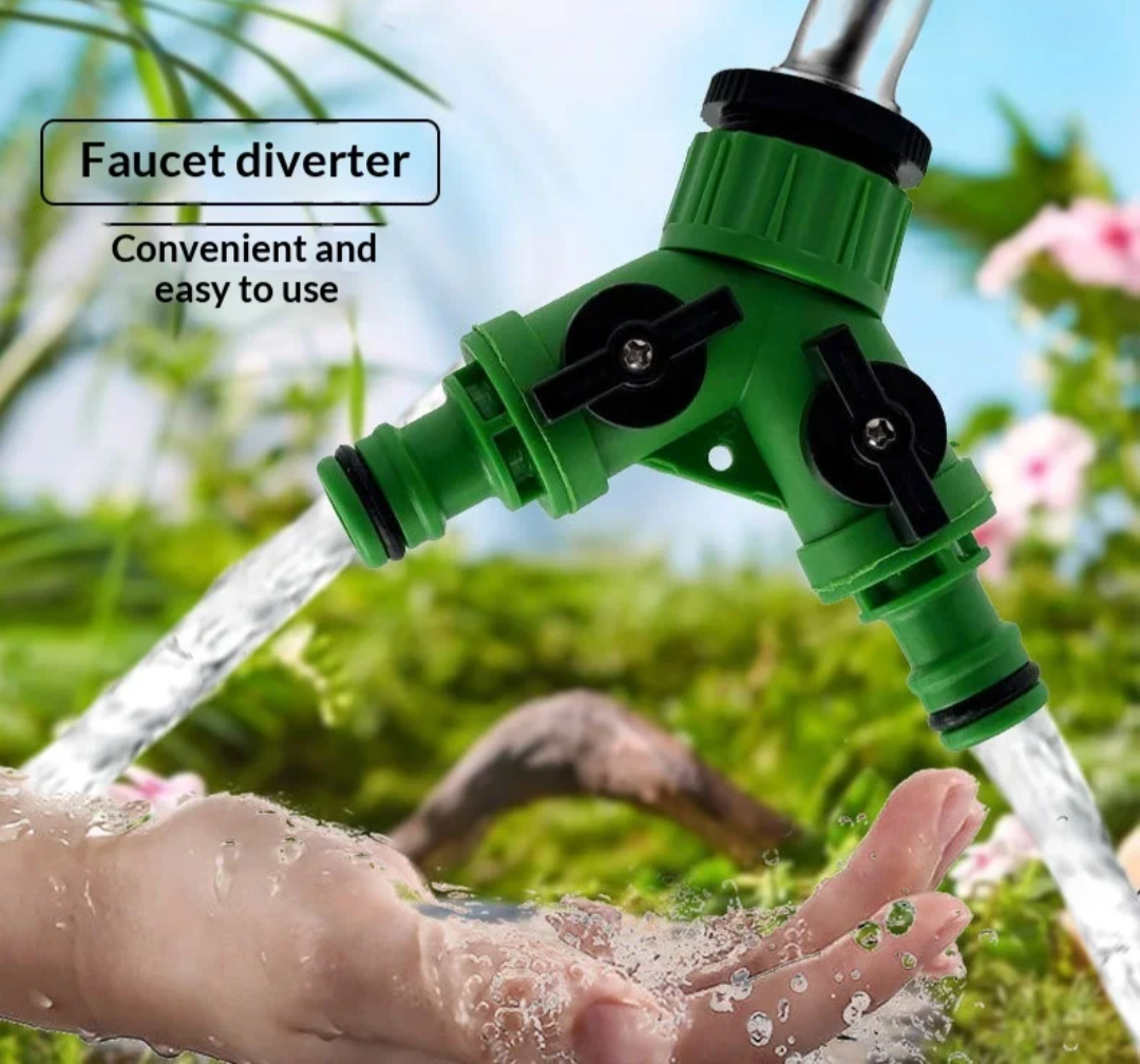 Faucet splitter dual-port water pipe