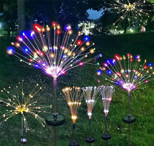 120Leds solar garden firework decorative yard waterproof set of 2-piece