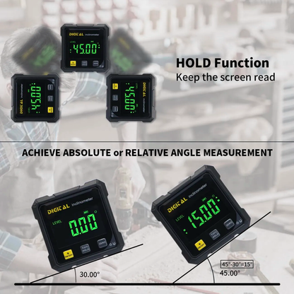 Digital Magnetic Inclinometer Dual Laser 360° – Rechargeable
