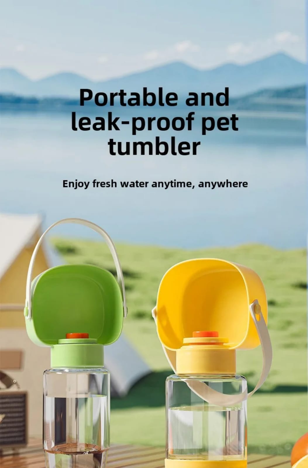 2-in-1 Portable Pet Water & Food Dispenser