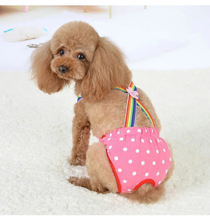 Cute Rainbow Strap Dog Diaper Pants