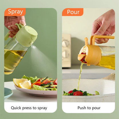 2-in-1 Oil Dispenser Glass Bottle