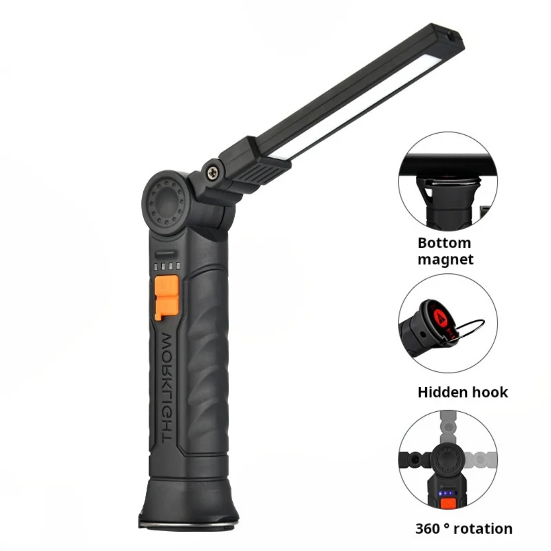 Portable multifunctional magnetic LED light rechargeable