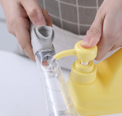 Dishwashing Sponge And Brush With Built-In Soap Dispenser