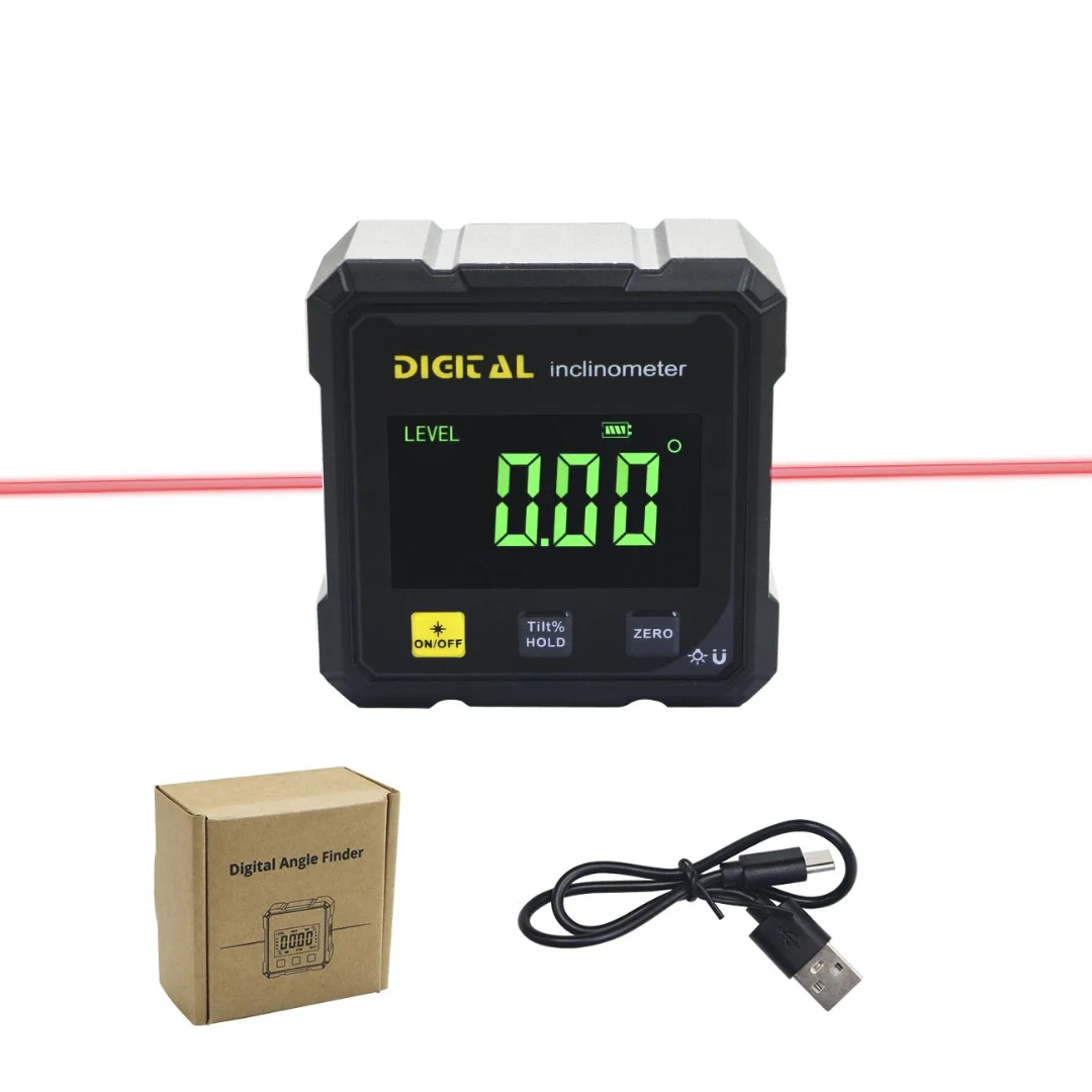 Digital magnetic Inclinometer dual laser 360° - Rechargeable
