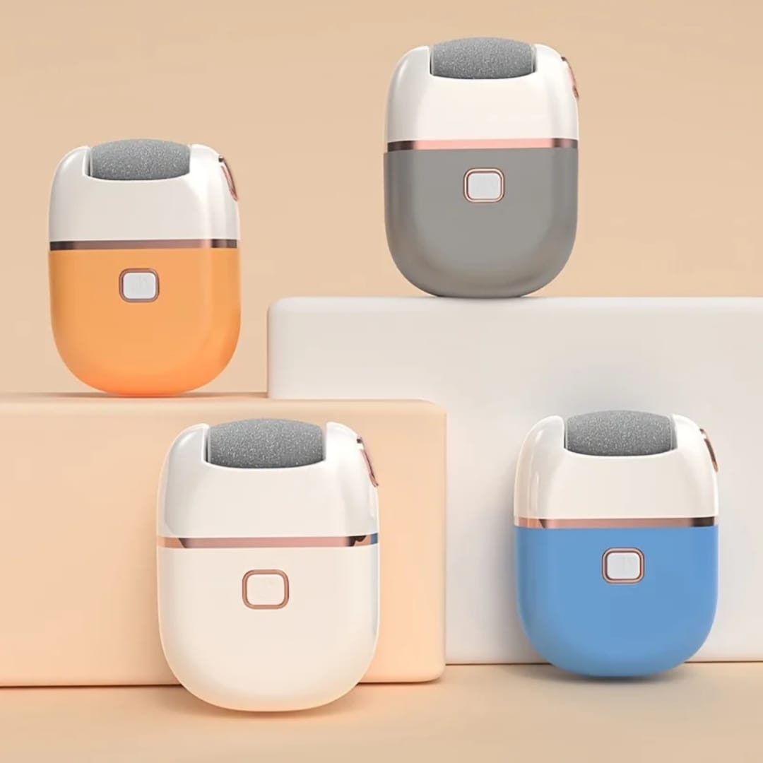 Rechargeable Electric Foot Pedicure Tool – Dual Speed Callus Remover with 2 Extra Grinding Heads & USB Cable – Smooth Feet Care Kit