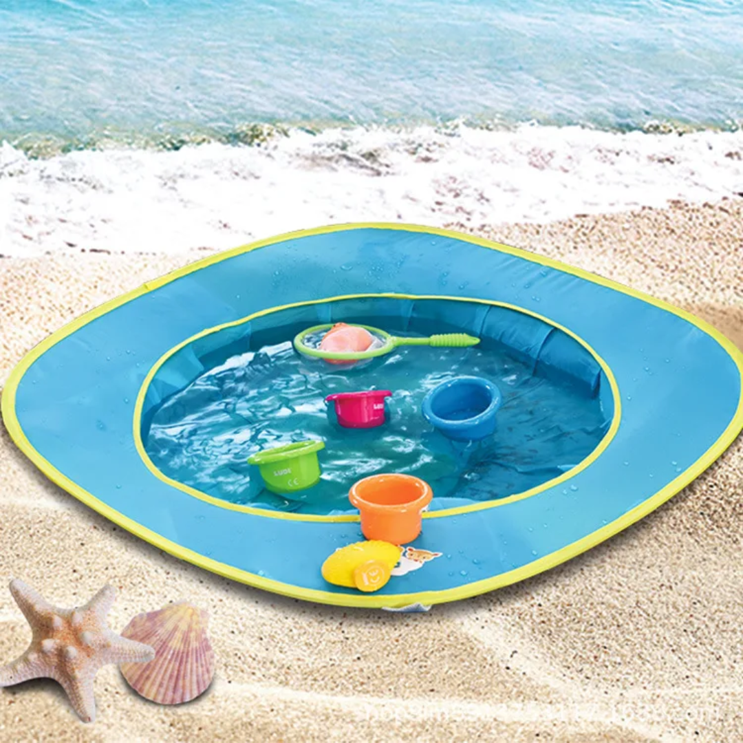 Kids beach tent sunshelter with swimming pool