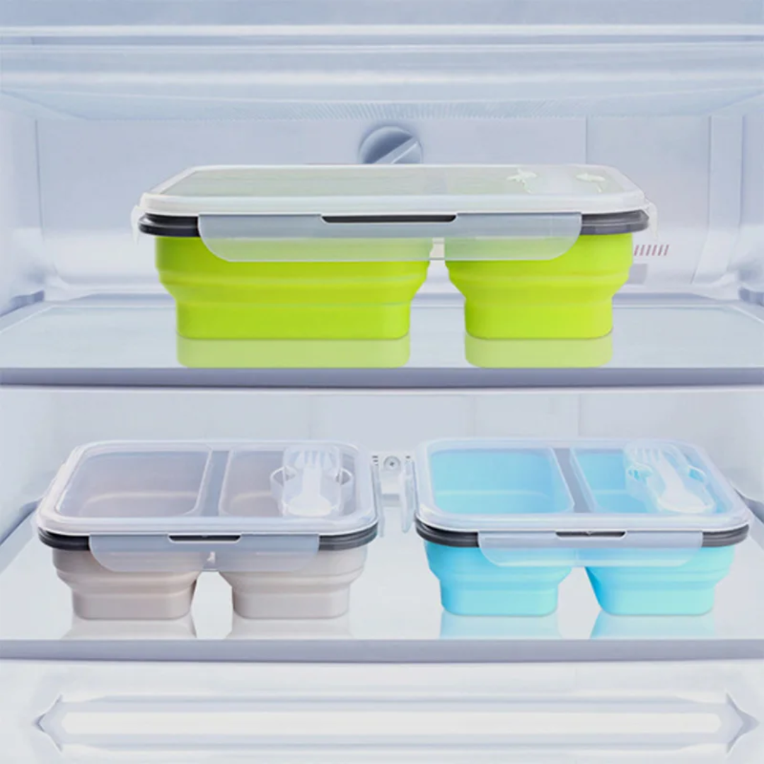 Foldable food container microwavable Silicone BPA free