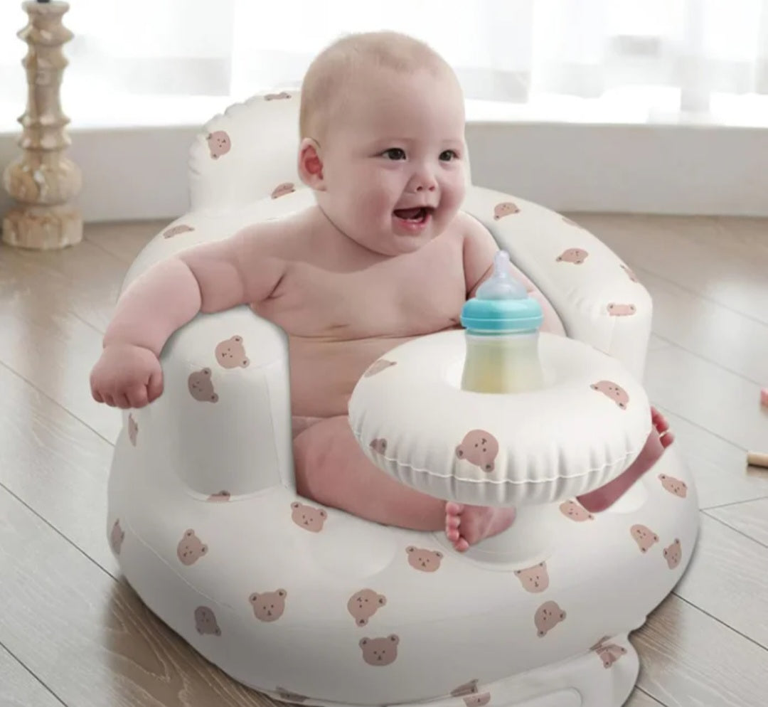 Anti-Fall Inflatable baby tray chair with built-in air pump