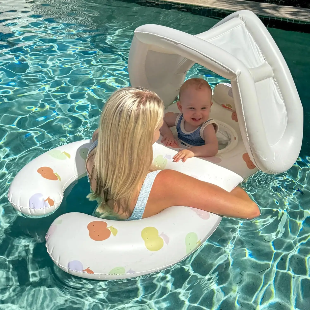 Inflatable adult-child floater