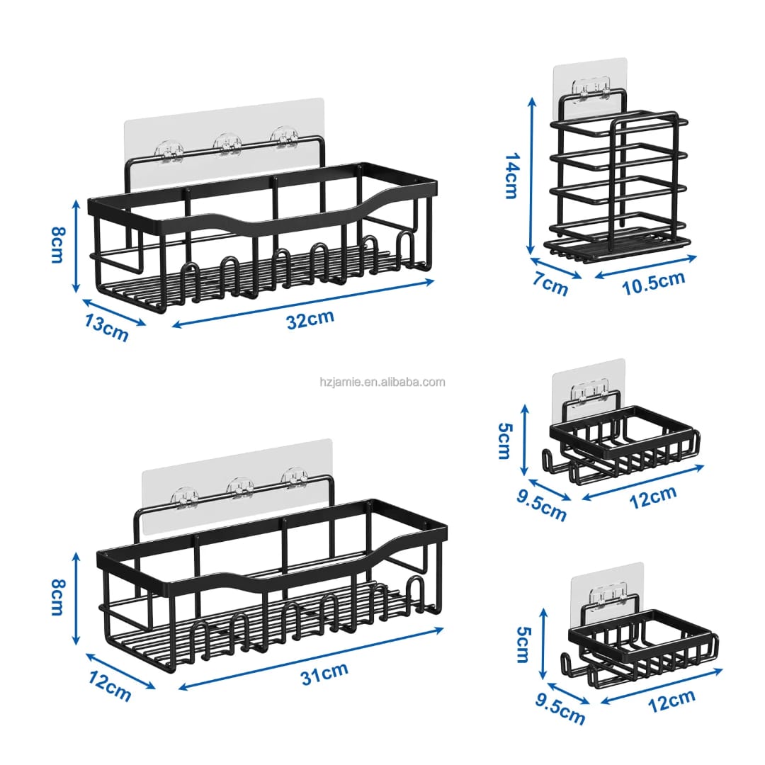 Multi-Purpose Heavy Duty Wall Shelves - Stainless Steel (Set of 5-piece)
