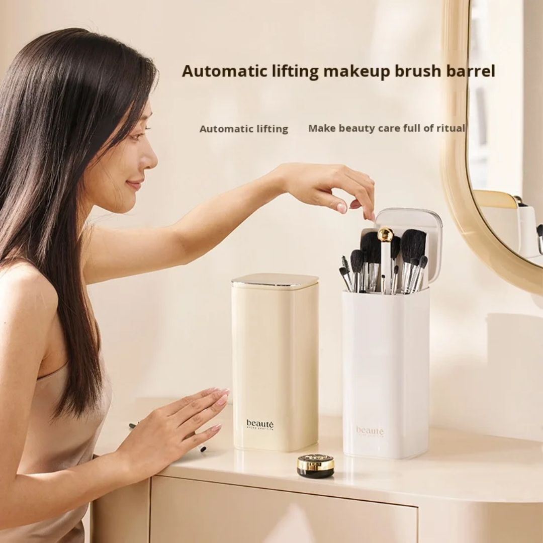 Makeup Brush Organizer Press-to-Lift