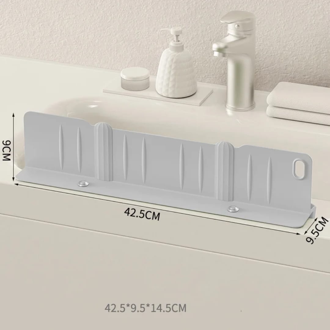2-in-1 Sink splash water barrier and storage