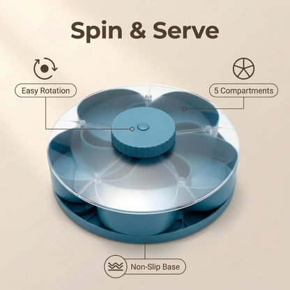 Serving Tray Rotatable For Snack And Appetizers