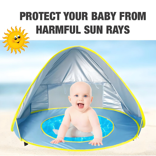 Kids beach tent sunshelter with swimming pool