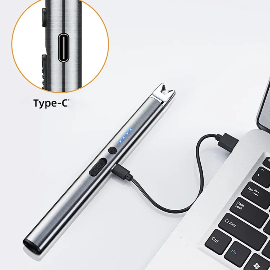 Electric Lighter Rechargeable Type C - Stainless Steel