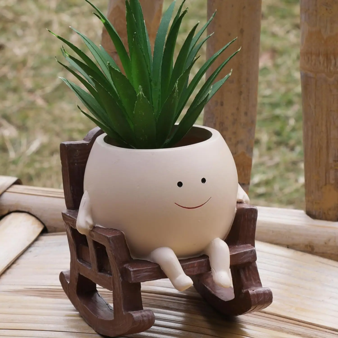 Cute smiley face plant Pot table decoration