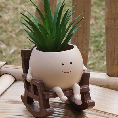 Cute Smiley Face Plant Pot Table Decoration