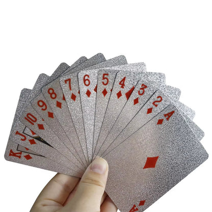 Silver foil waterproof playing cards deck