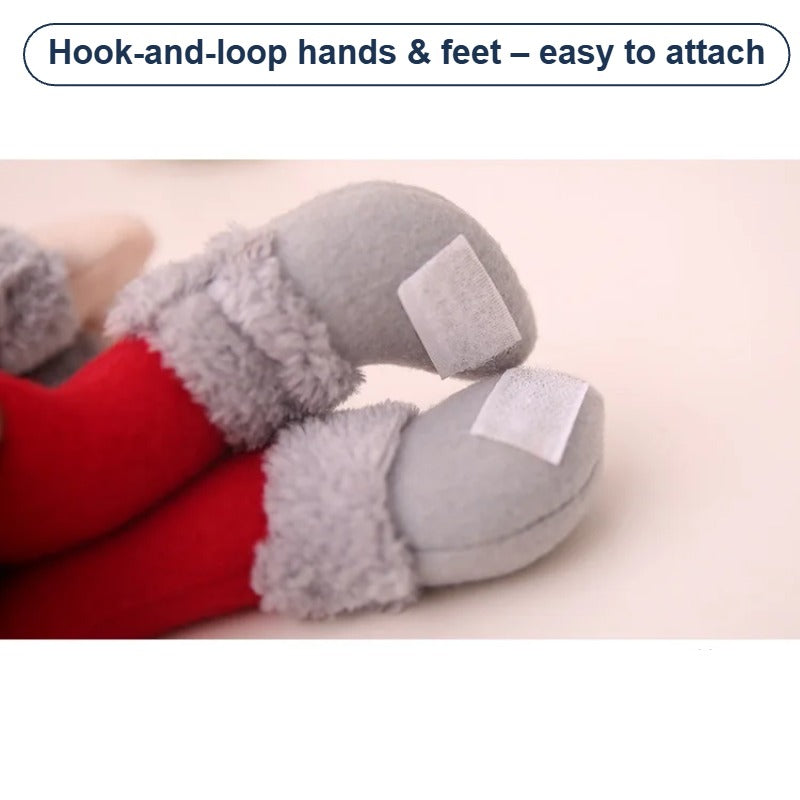 Hook-and-loop hands and feet – easy to attach