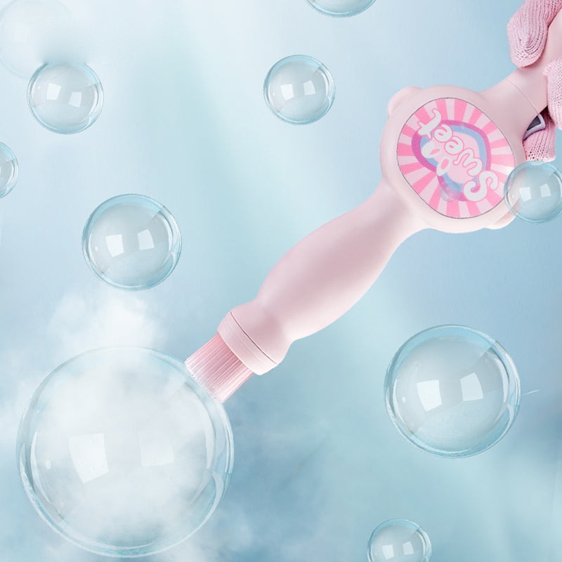 Pink touchable bubble maker wand with gloves